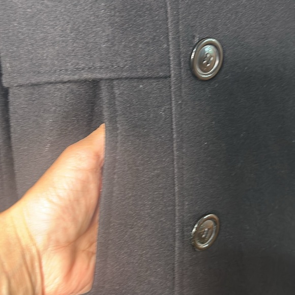 GIACCA DOUBLE BREASTED BLACK WOOL BLEND COAT WOMEN IN SIZE M - Picture 8 of 13